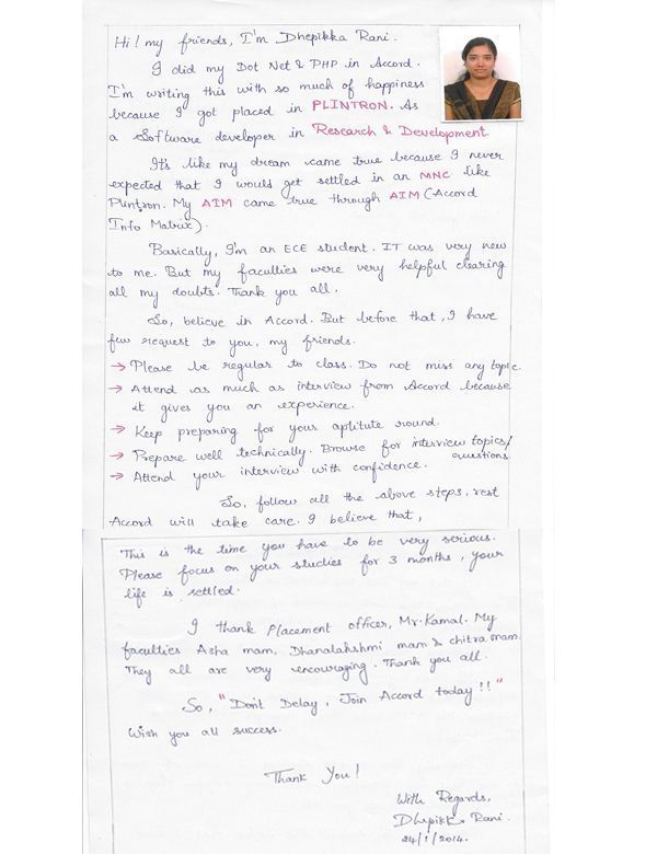 Dot Student Testimonial