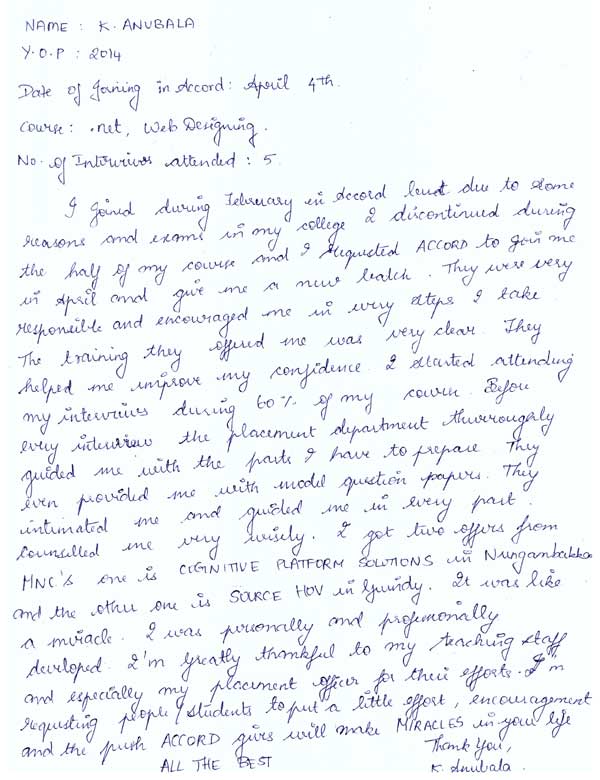 Dot Student Testimonial