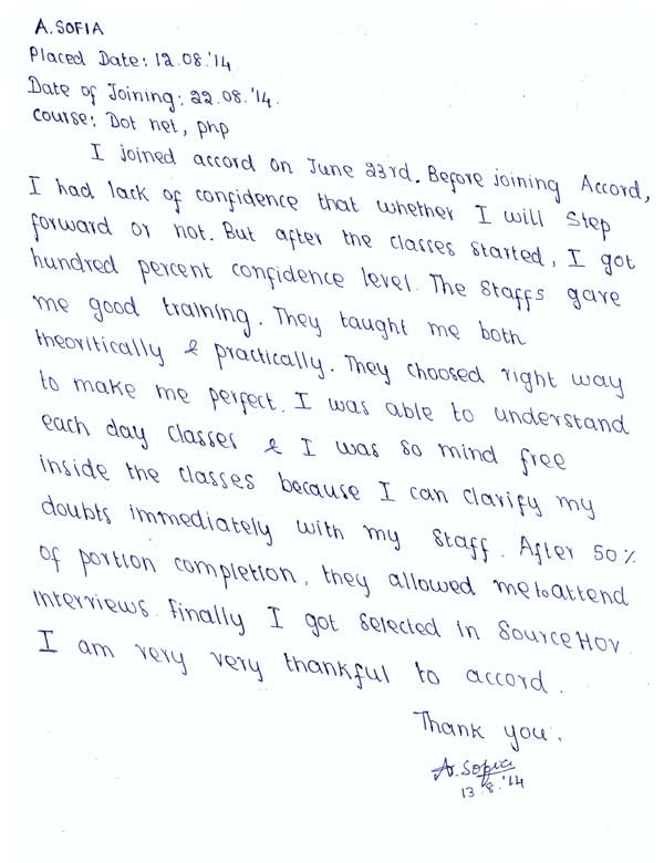 Dot Student Testimonial