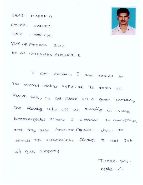 Dot Student Testimonial