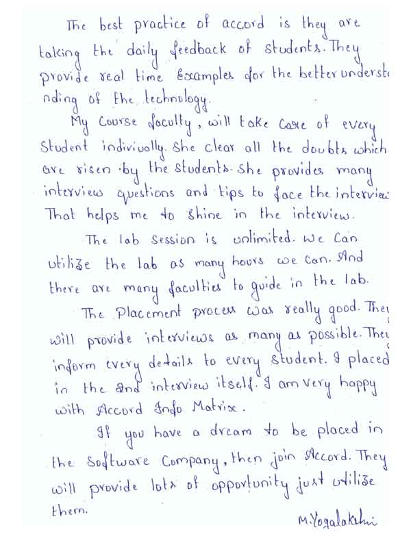 Dot Student Testimonial