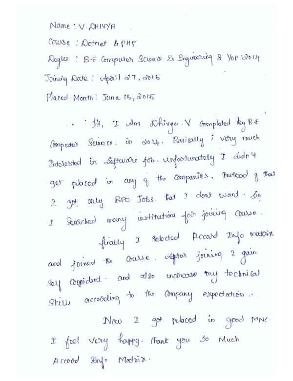 Dot Student Testimonial