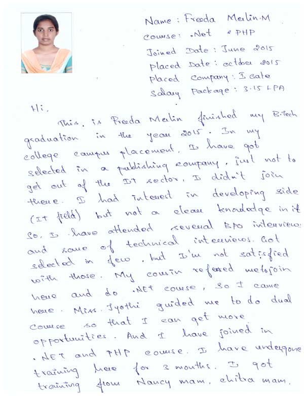 Dot Student Testimonial