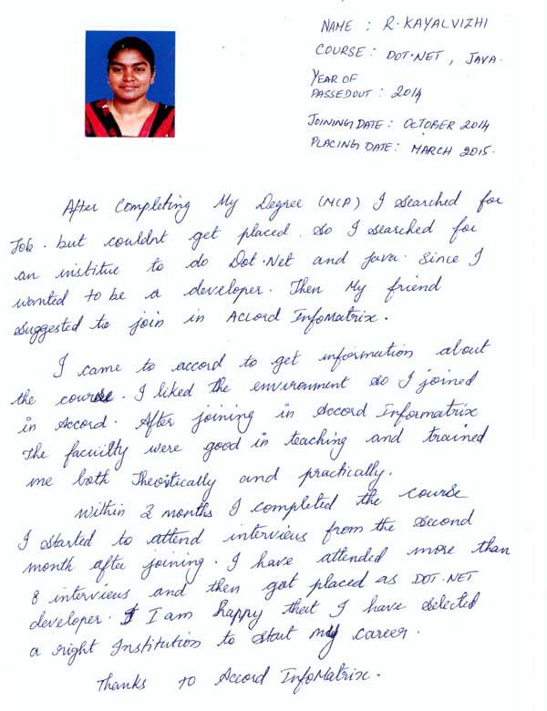 Dot Student Testimonial