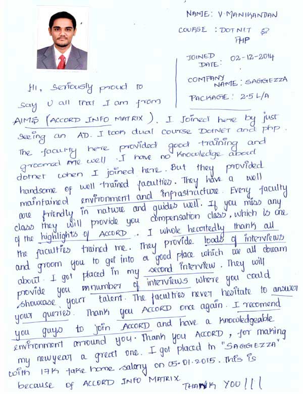 Dot Student Testimonial