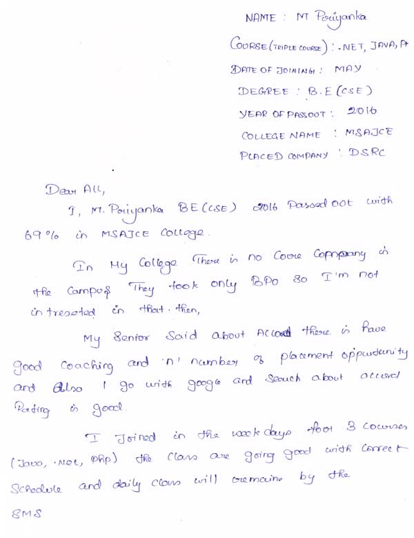 Dot Student Testimonial