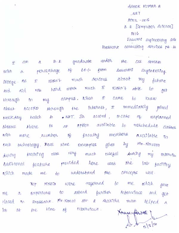 Dot Student Testimonial