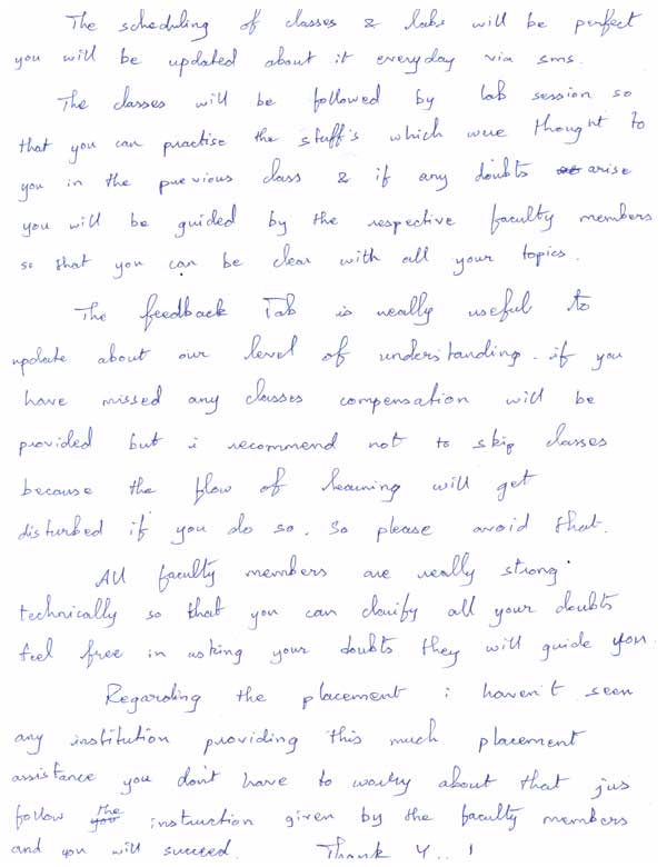 Dot Student Testimonial