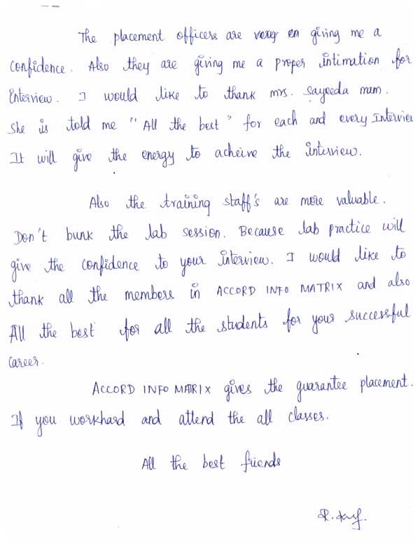 Dot Student Testimonial