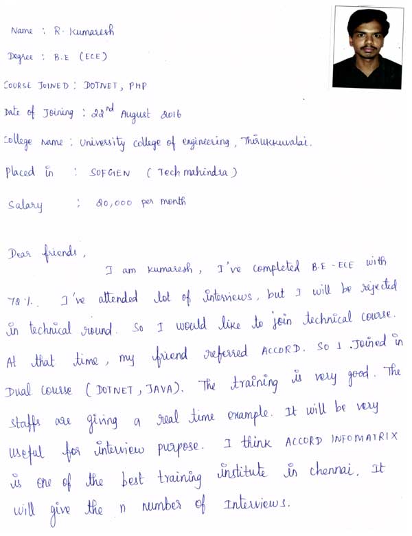 Dot Student Testimonial