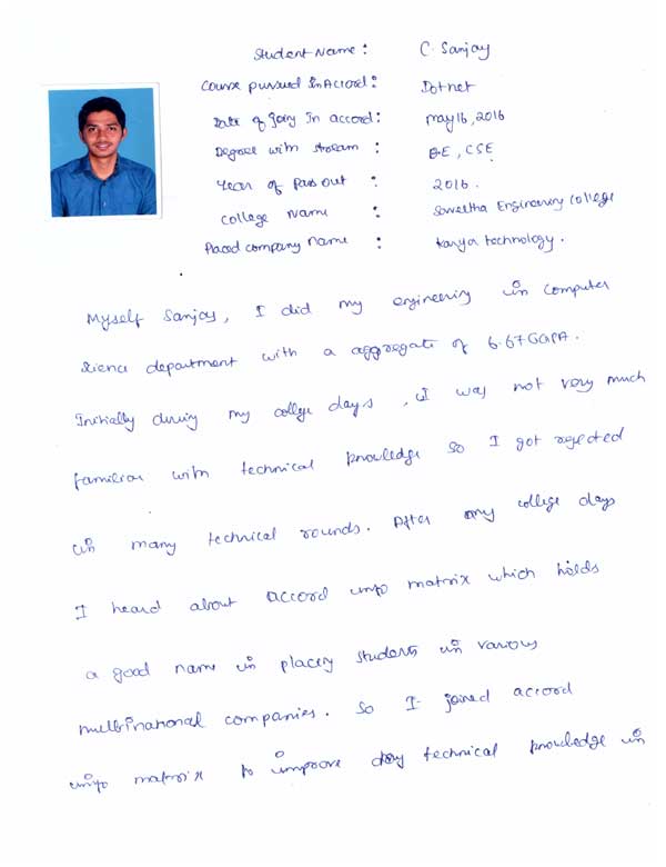Dot Student Testimonial