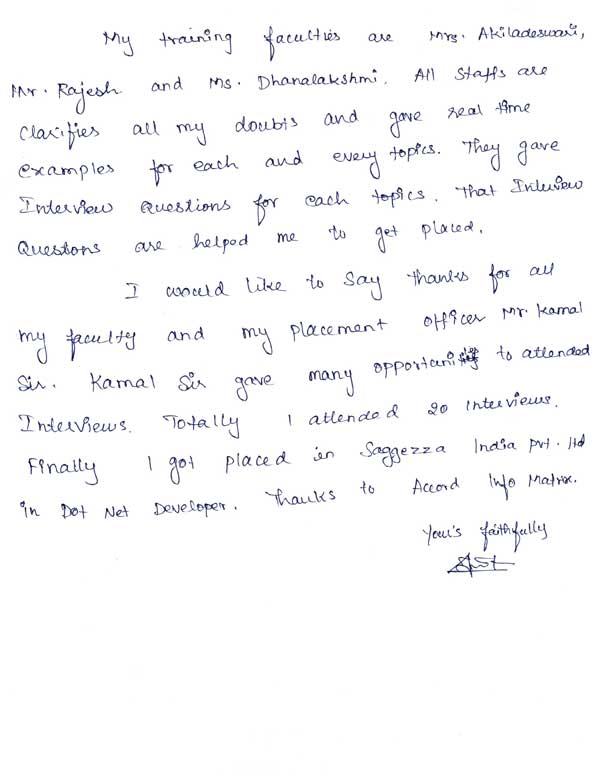 Dot Student Testimonial