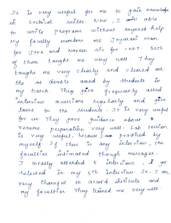 Dot Student Testimonial