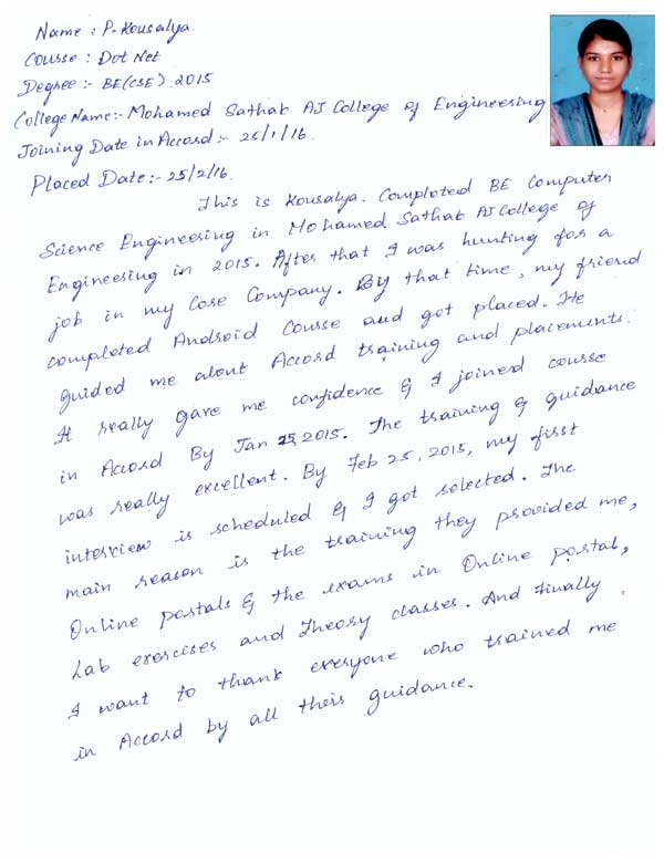 Dot Student Testimonial