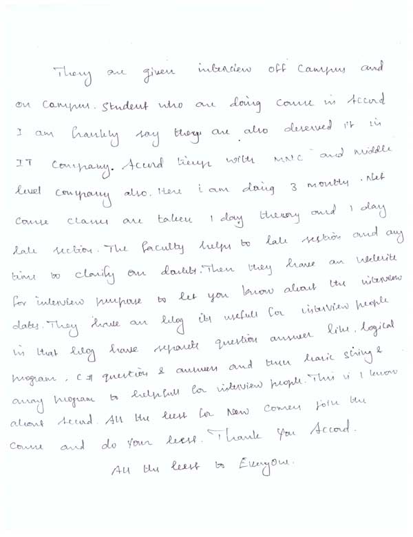 Dot Student Testimonial