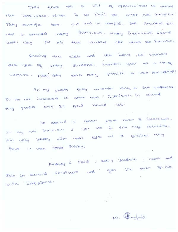 Dot Student Testimonial