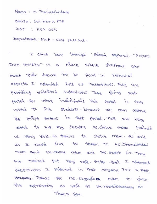 Dot Student Testimonial