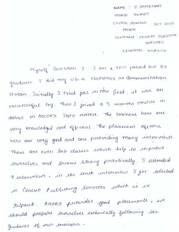 Dot Student Testimonial