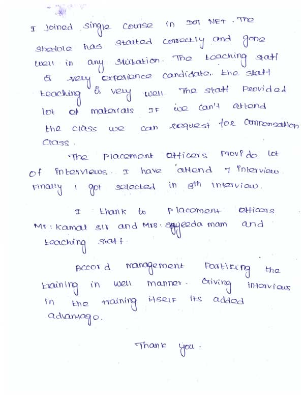 Dot Student Testimonial