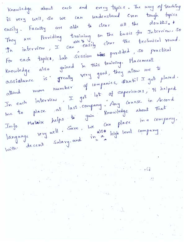 Dot Student Testimonial