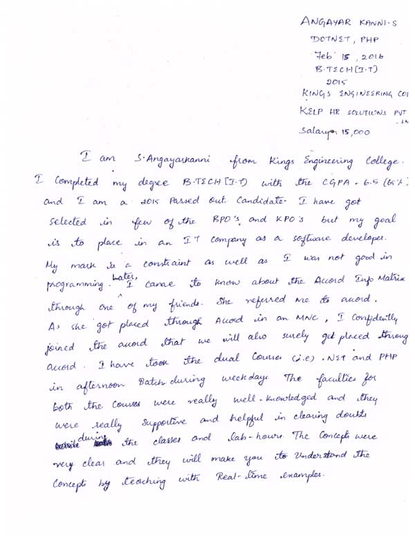 Dot Student Testimonial