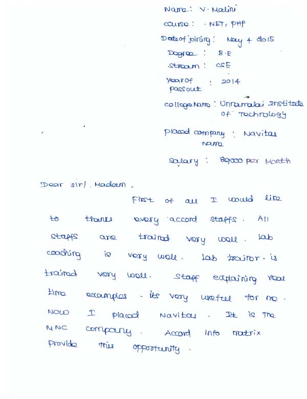 Dot Student Testimonial