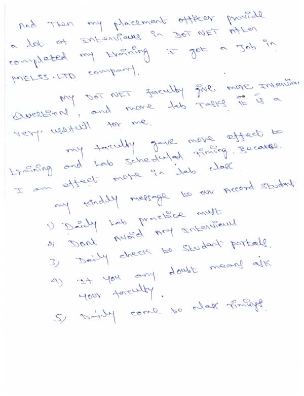 Dot Student Testimonial