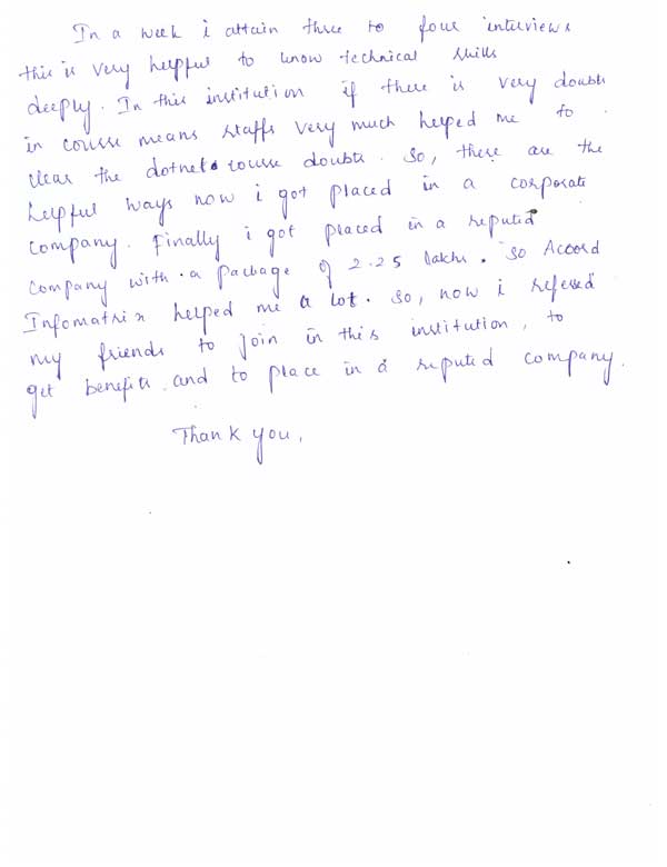Dot Student Testimonial