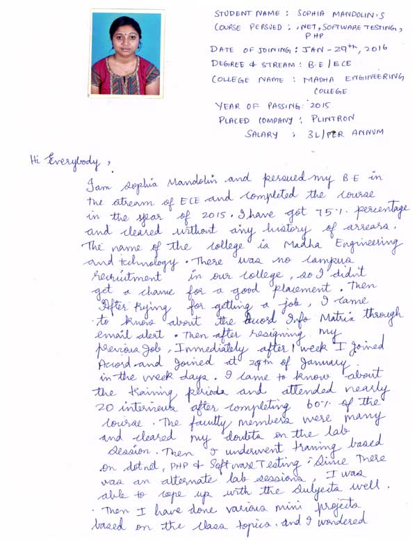 Dot Student Testimonial