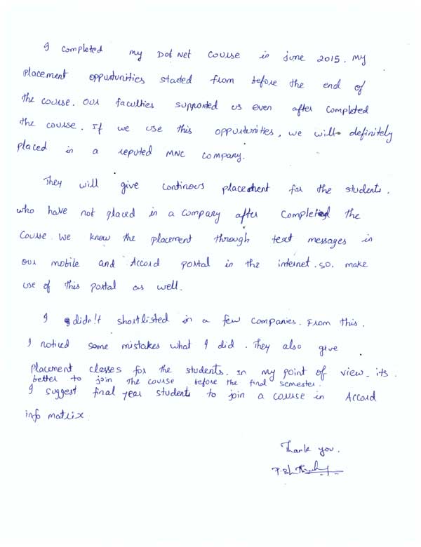 Dot Student Testimonial