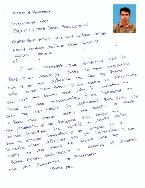 Dot Student Testimonial