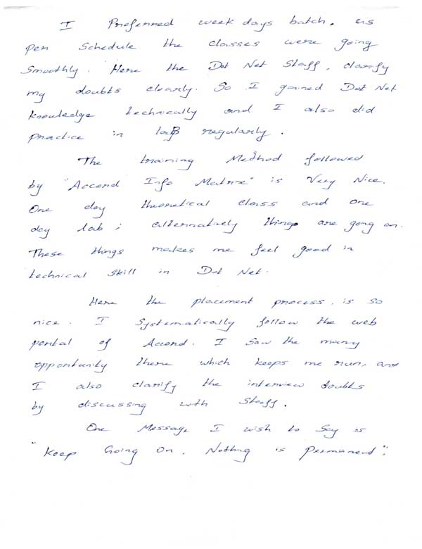 Dot Student Testimonial