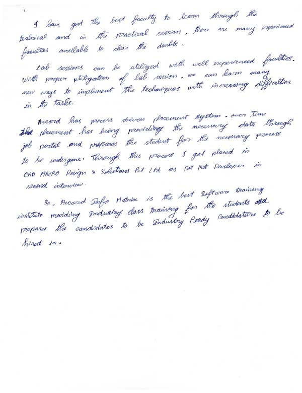 Dot Student Testimonial