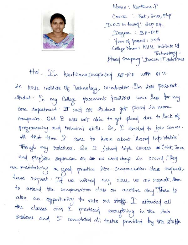 Dot Student Testimonial