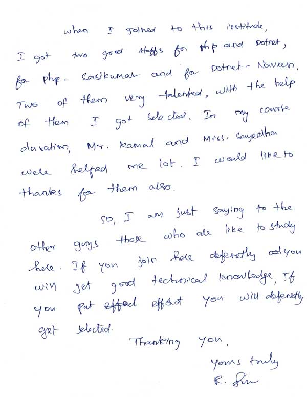 Dot Student Testimonial