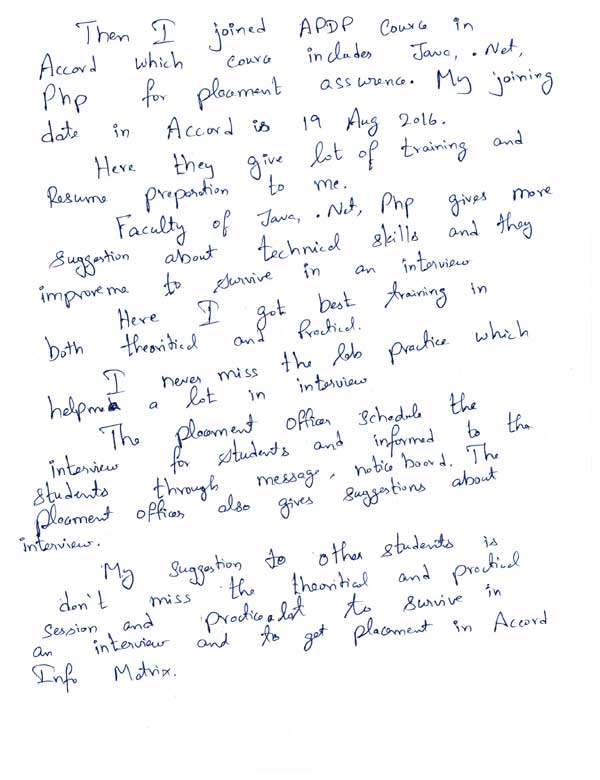 Dot Student Testimonial