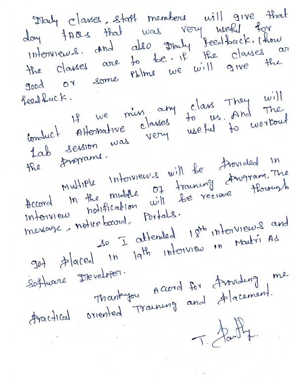 Dot Student Testimonial