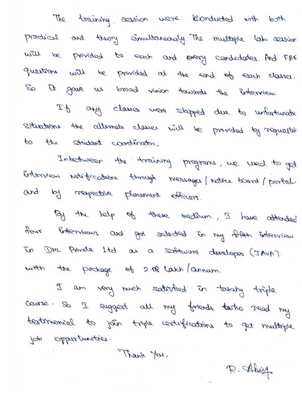 Dot Student Testimonial