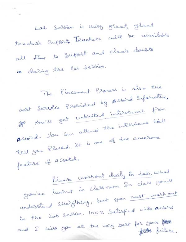 Dot Student Testimonial