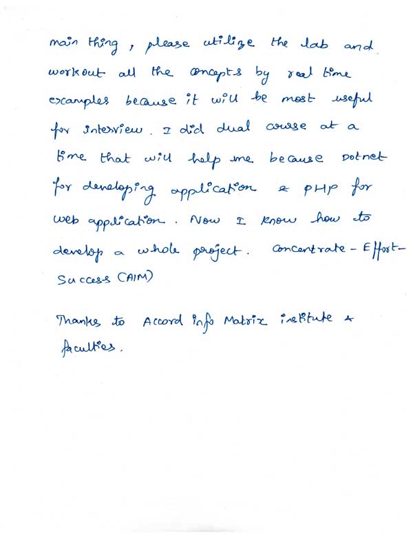 Dot Student Testimonial