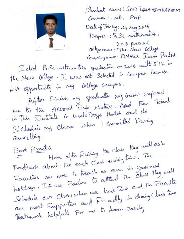 Dot Student Testimonial