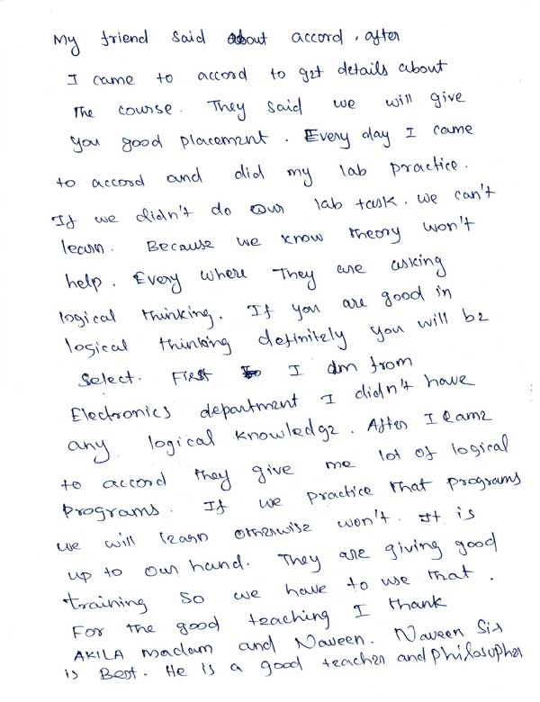 Dot Student Testimonial