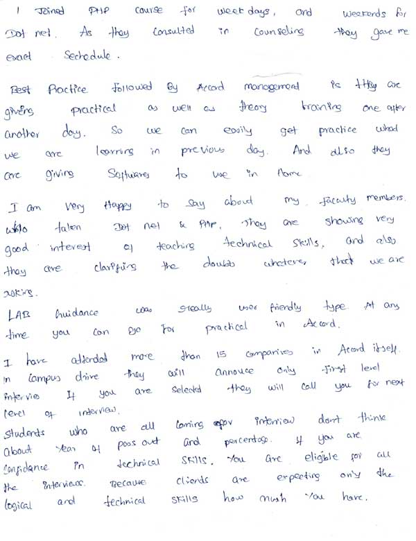 Dot Student Testimonial