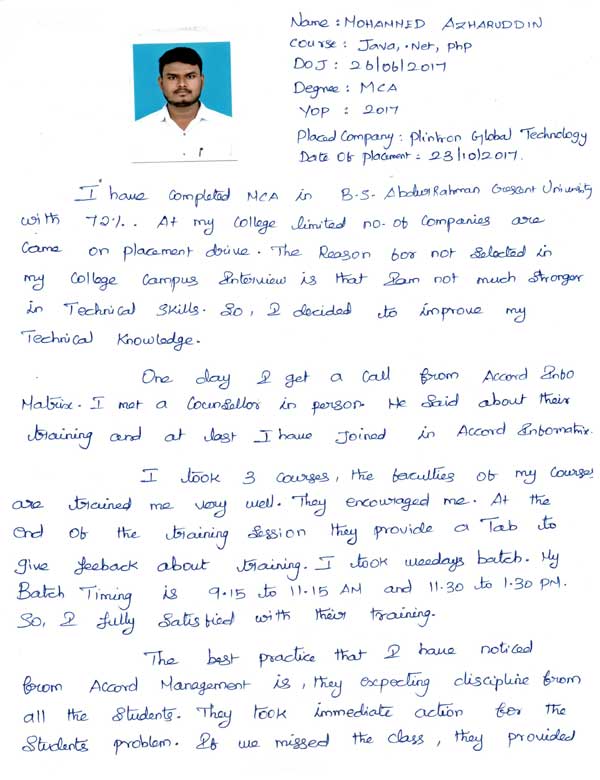 Dot Student Testimonial