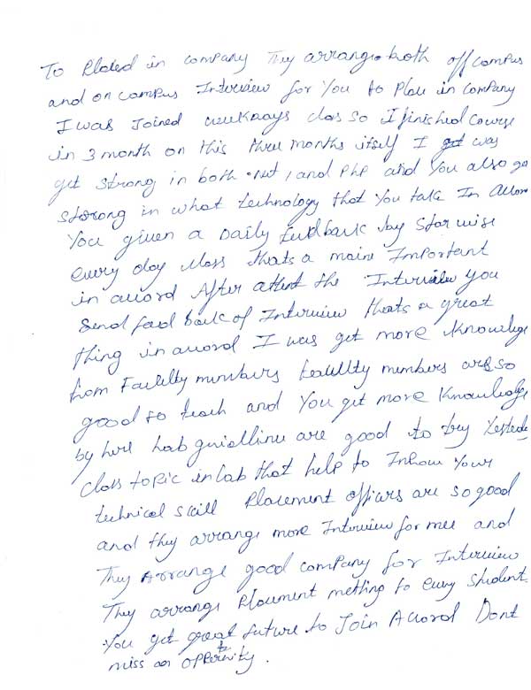 Dot Student Testimonial