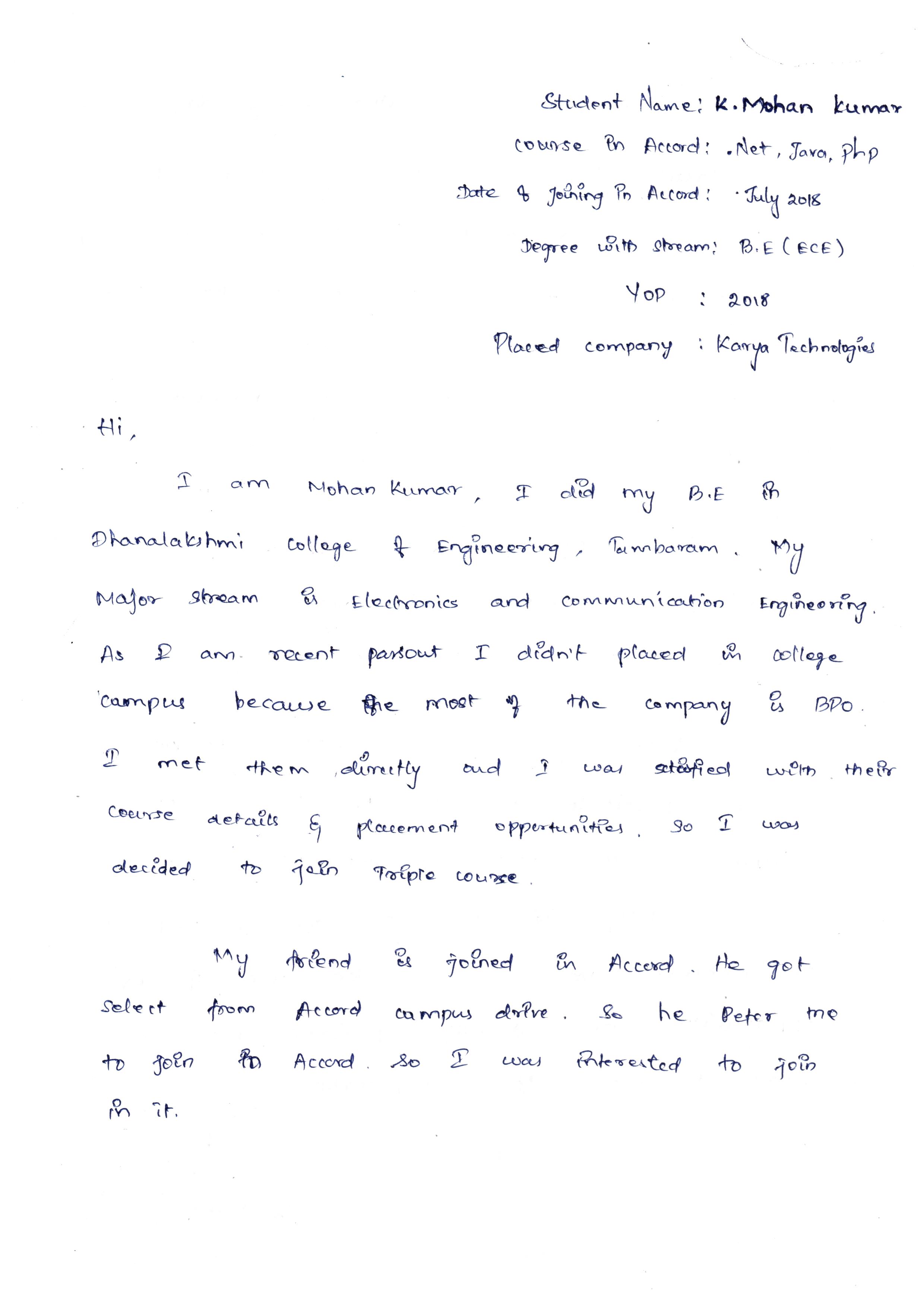 Dot Student Testimonial