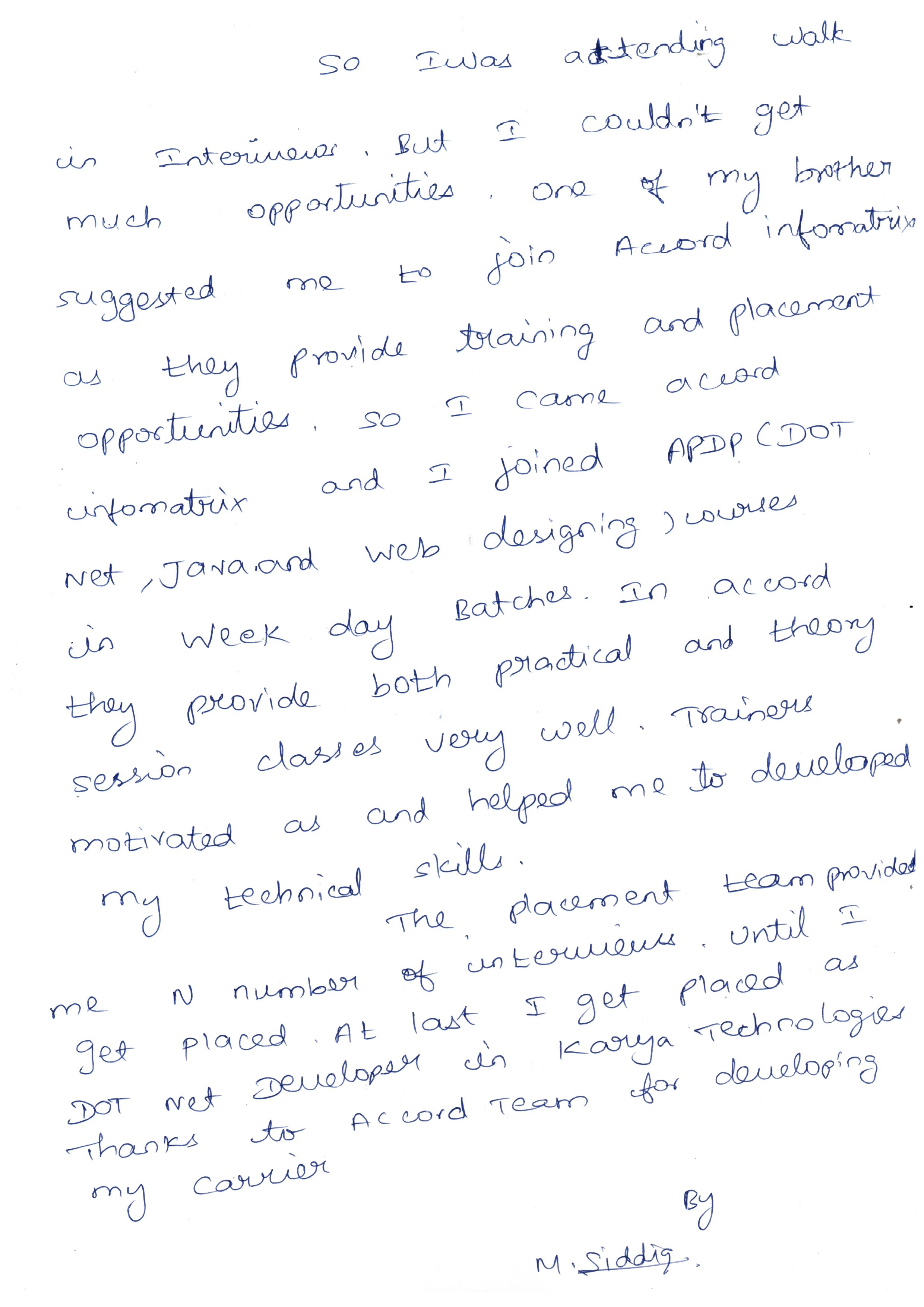 Dot Student Testimonial