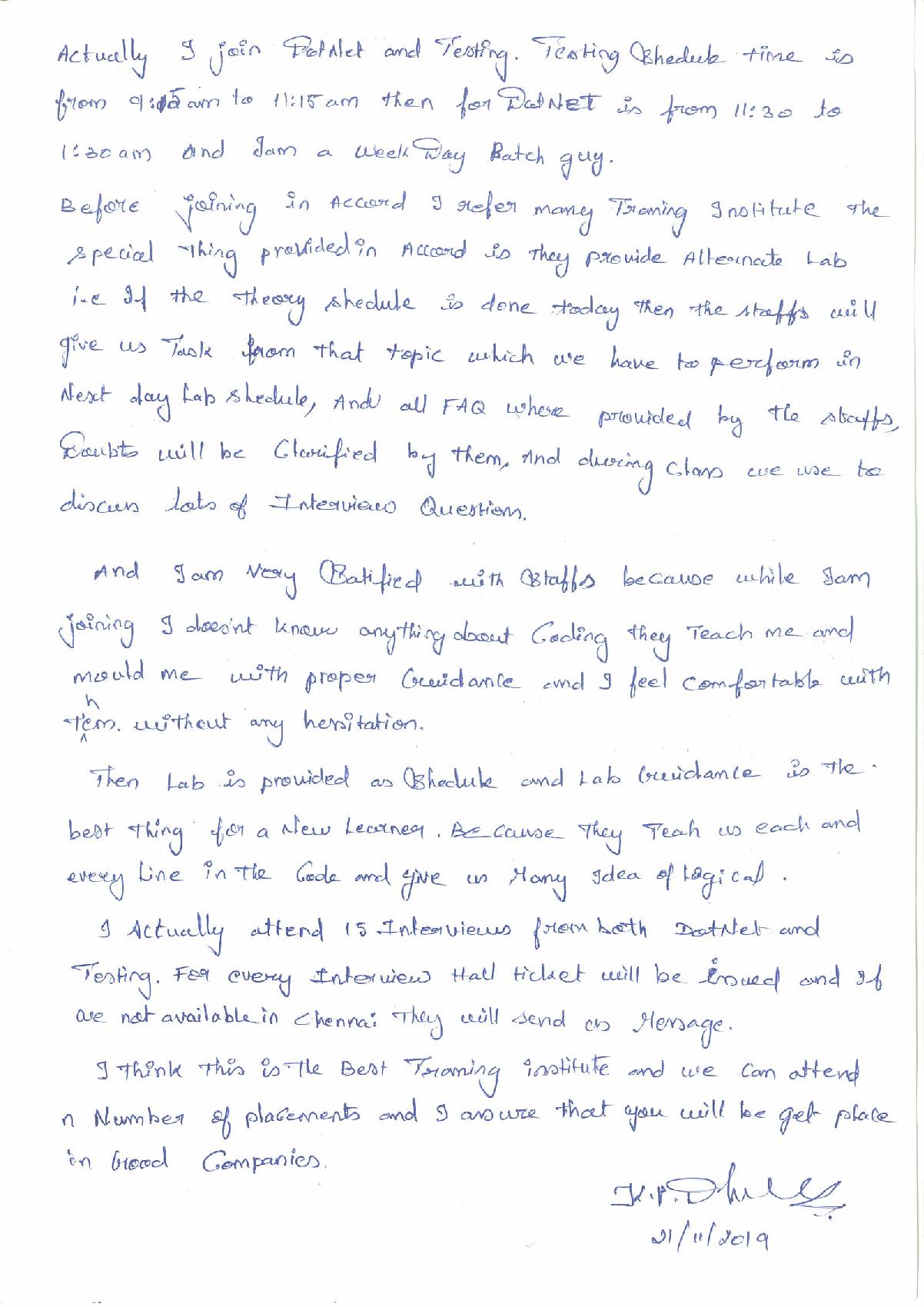 Dot Student Testimonial