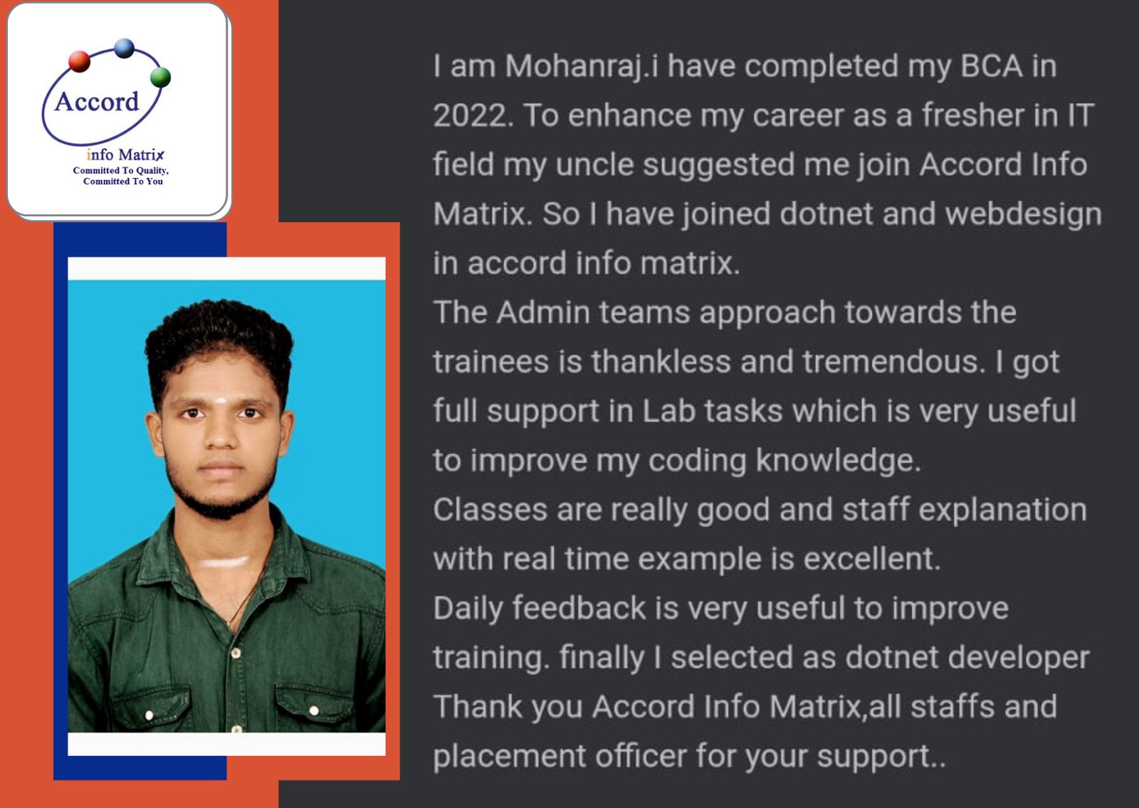 Student Testimonial