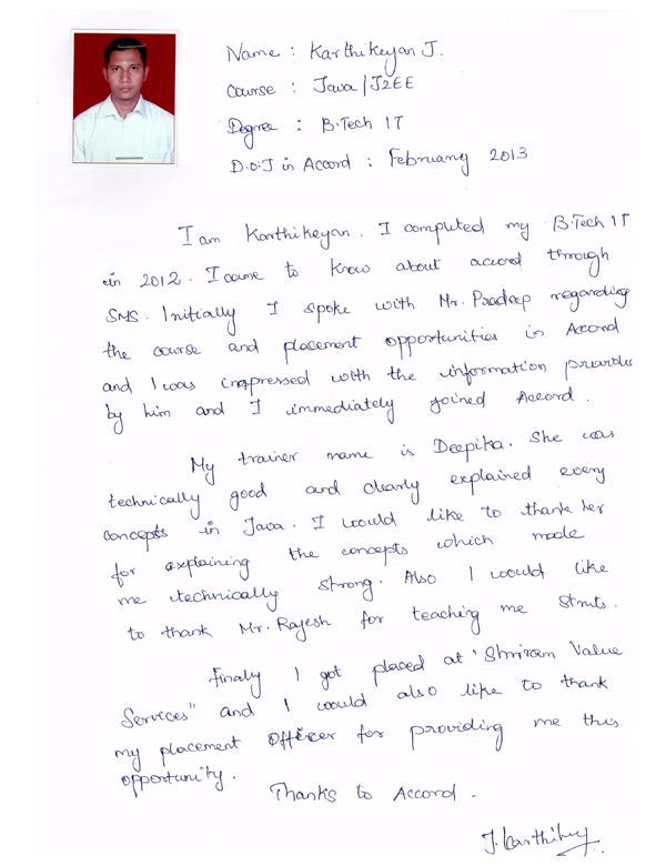 JAVA Student Testimonial